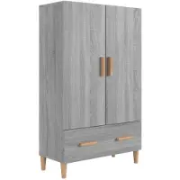 vidaXL Hoge kast 70x31x115 cm bewerkt hout grijs sonoma eikenkleurig