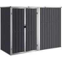 vidaXL Tuinschuur 225x89x161 cm gegalvaniseerd staal antracietkleurig