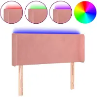 vidaXL Hoofdbord LED 83x16x78/88 cm fluweel roze