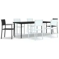 vidaXL 7-delige Tuinset zwart en wit