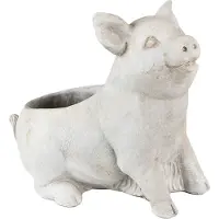 Clayre & Eef Bloempot Varken 24x13x20 cm Grijs Steen Bloempot binnen Grijs Bloempot binnen