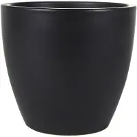 Ter Steege Steege Bloempot - zwart - Scandinavische look - keramiek - 20 x 19 cm - Plantenpotten