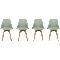 Sweeek Set van 4 kuipstoelen Celadongroen