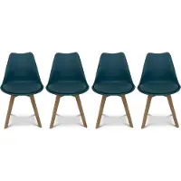 Sweeek - Set van 4 kuipstoelen met houten poten scandinavisch design - nils
