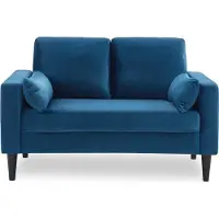 Sweeek Tweezits bank van velours Blauw