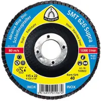 Klingspor Lamellenschuurschijf | d. 125 mm korreling 120 6graden conisch | RVS zirkoniumkorund | 10 stuks - 321684 321684