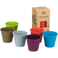 Fairzone Plantenpotten - Gekleurd Rubber - 6 Stuks - Gekleurd - Mix