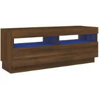 vidaXL Tv-meubel met LED-verlichting 100x35x40 cm bruin eikenkleur