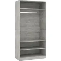 vidaXL Kledingkast 100x50x200 cm bewerkt hout betongrijs