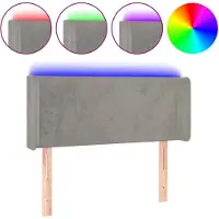 vidaXL Hoofdbord LED 103x16x78/88 cm fluweel lichtgrijs