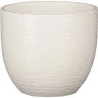 Mica Decorations Plantenpot - terracotta - witte flakes - 16x14cm - Plantenpotten