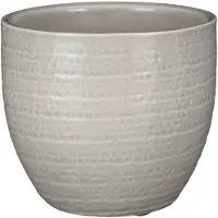 Mica Decorations Plantenpot - terracotta - lichtgrijs flakes - 16x14cm - Plantenpotten