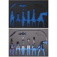 Bgs Accessoires voor gereedschapskoffers, Werkplaatswagen inzet 3/3: set slangklemtangen