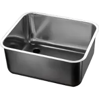 CombiSteel enkele spoelbak 60x50x30cm. †“ RVS - Vlakinbouw/ onderbouw