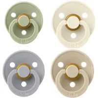 BIBS fopspeen 0-6 maanden Set 4 stuks Cloud,Vanilla,Sage en ivory Maat 1