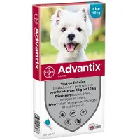 Advantix 100/500 voor honden van 4 tot 10 kg 2 x 4 pipetten