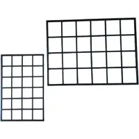 Mica Decorations Set van 2 Stevige Metalen Wandrekken,Memobord zwart , Groter maat is L78 x B1,5 x H58cm