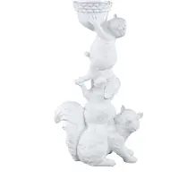 Ptmd collection PTMD Jump White polyresin squirel candle holder (Wit, 29x50x17cm)