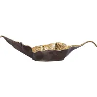 Ptmd Ycee Brass Casted Alu Leaf Bowl Gold Inside L (Goud, 79x27x23cm)