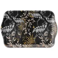 Ambiente Dienblad Melamine Luxury Leaves Zwart 13x21cm zwart Ambiente Dienblad
