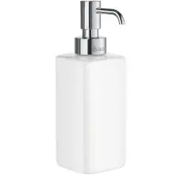 Smedbo Ice Soft Cube Zeepdispenser Vrijstaand - Chroom/ Porcelein - Accessoires, Zeep accessoires, Zeepdispensers - 7391447086461