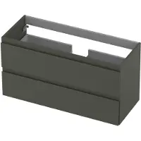 Ink Onderkast 100x40cm - Greeploos - 2 Lades - Mat Beton Groen - Badkamermeubels, Wastafelonderkasten - 8718835095918