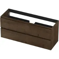 Ink Onderkast 120x40cm - Greeploos - 2 Lades - Fineer Chocolate - Badkamermeubels, Wastafelonderkasten - 8718835103712