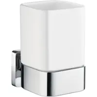 Smedbo Bekerhouder Ice met Houder Porselein 6.3x9x10.5 cm Chroom
