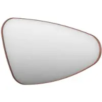 Ink SP22 Spiegel Organisch In Kader 80x50cm - Rechts - Geborsteld Koper - Staal, Glas - Organisch - Spiegels, Badkamerspiegels - 8718835159733
