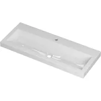 Ink Roots Meubelwastafel 100x40cm Keramiek - 1 Kraangat - Glans Wit - 8718835037567 - Rechthoekig - Wastafels, Meubelwastafels