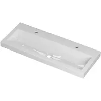 Ink Roots Meubelwastafel 100x40cm Keramiek - 2 Kraangaten - Glans Wit - 8718835037574 - Rechthoekig - Wastafels, Meubelwastafels