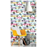 Overig Vliesbehang Friends & Coffee 16623 - Zwart - Wit - Roze - Turquoise - Paars - Goud - 10,05m X 53cm