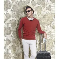 Overig Vliesbehang Friends & Coffee 16657 - Beige - Metallic Lichtgoud - 10,05m X 53cm