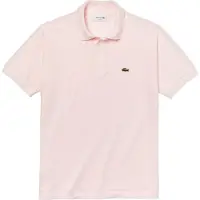 Lacoste polo wijde fit roze effen katoen