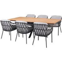 4 Seasons Outdoor Minerva Calpi dining tuinset 220x95xH75cm 7 delig