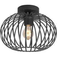 Freelight Plafondlamp Aglio, dimbaar, zwart, Woon-/ Eetkamer, metaal, Modern, plafondlamp