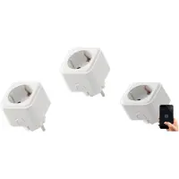 Calex Slimme Stekker - Set van 3 stuks - Energiemeter - Smart Plug met App Bediening - Werkt met Alexa en Google Home