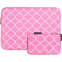 Canvasartisan MacBook Air/Retina/Pro Laptop Sleeve 13 inch Quatrefoil Roze + Accessoires Etui