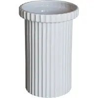 DBKD Stripe pot groot h22 cm Ø12 cm Shiny white