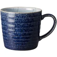 Denby Studio Blue geribbelde beker 40 cl Cobalt-pebble