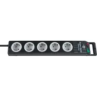 Brennenstuhl Super-Solid Line stekkerdoos 5-voudig zwart/grijs 2,5m H05VV-F 3G1,5 - 1153380115