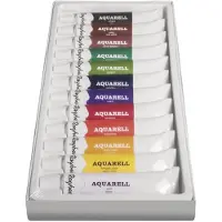 Rayher Hobby Aquarelverf/waterverf schilder set tubes 12 kleuren 12 ml - Hobbyverf