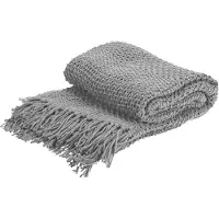 Excellent houseware Katoenen sprei/dekentje/plaid - taupe - 130 x 170 cm - Plaids