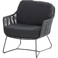 Taste by 4SO Belmond antraciet loungestoel - RVS/Wicker - Loungestoelen -