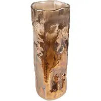 Clayre & Eef Vaas Ø 8x20 cm Bruin Glas