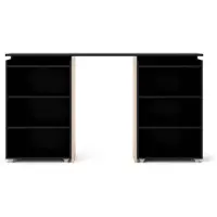 Ebuy24 Nada hoofdeinde 160 cm met 4 planken zwart mat.