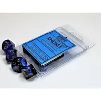 Chessex Gemini Zwart-Blauw/goud D10 Dobbelsteen Set (10 stuks)