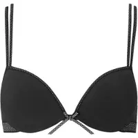 Boobs & Bloomers voorgevormde tienerbh zwart Meisjes Katoen Stip - maat B 80