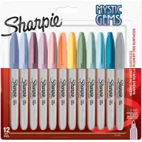 Sharpie Mystic Gems 2157681 Permanentmarker Fijn Ronde punt - 3 mm Kleurenassortiment 12 Stuks