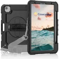 Casecentive Handstrap Pro Hardcase met handvat iPad Air 10.9 2020 / 2022 zwart - SDG-AIR4-2020